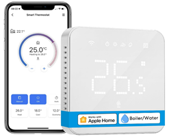 Meross Termostato Inteligente WiFi para Calderas, Compatible con Apple HomeKit, Alexa, Google Assistant